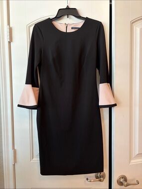 Tommy Hilfiger Black Dress with Pink Bell Cuffs